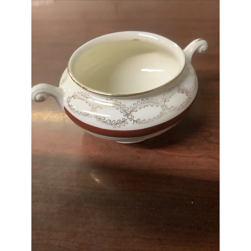 VINTAGE HOMER LAUGHLIN EGGSHELL NAUTILUS C46N5 FLORAL Sugar And Creamer